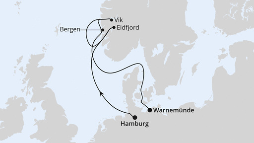 Von Hamburg über Norwegen nach Rostock